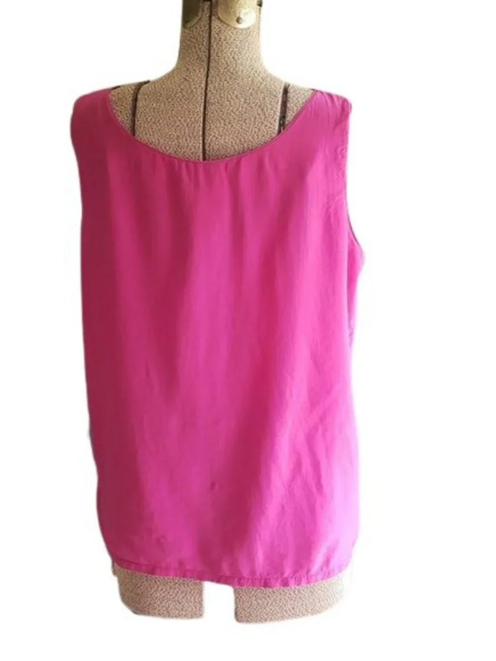 Casual Corner Silk Pink Sleeveless Tank Top, Sz L - Picture 6 of 10